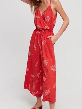 Wilfred Floral Red Melodie Jumpsuit with Spaghetti Straps